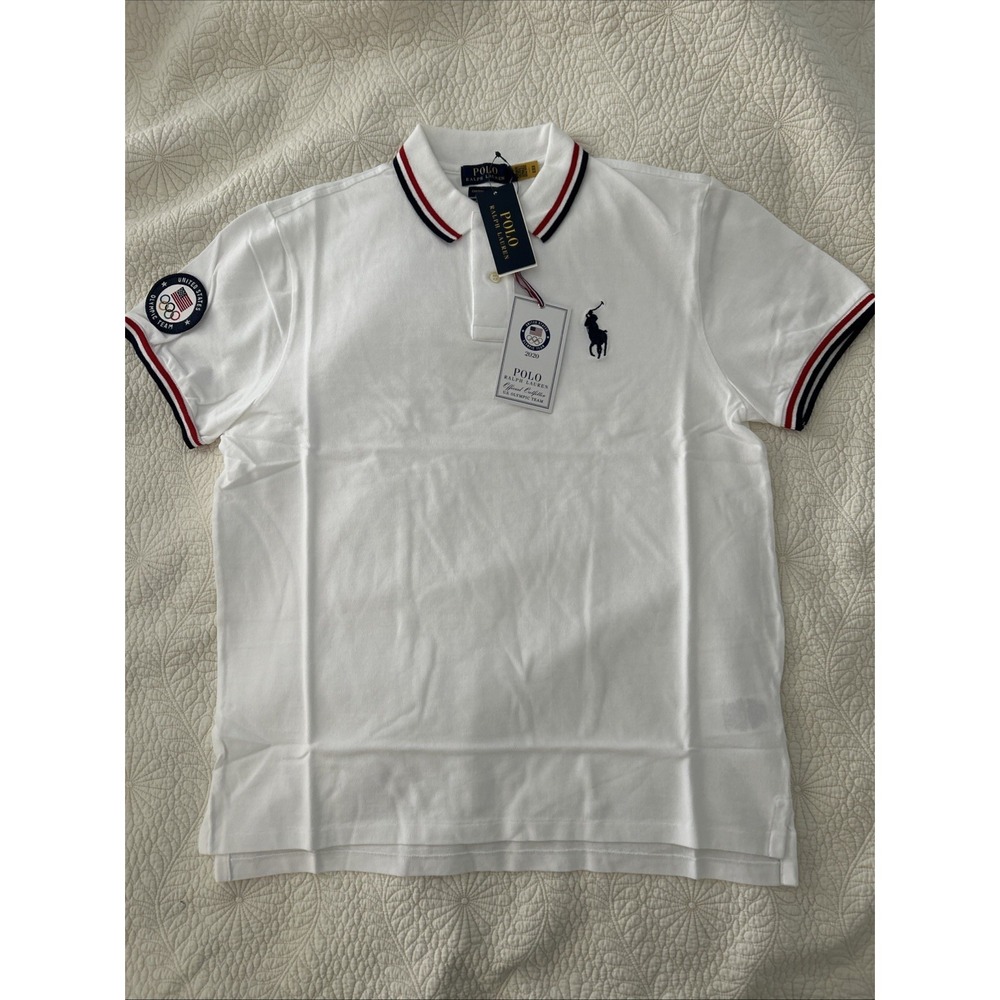 New Polo Ralph Lauren Shirt Mens XL White Olympics 2020 Team USA Mid Sized Pony